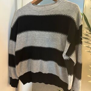 Striped Black and Gray Sweater